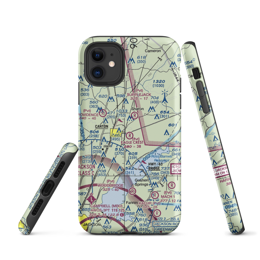 Eagle Crest Estates Airport (7MS1) VFR Sectional  Tough iPhone Case iPhone 11 model shown