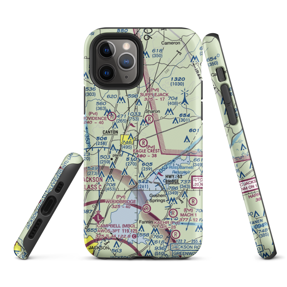 Eagle Crest Estates Airport (7MS1) VFR Sectional  Tough iPhone Case iPhone 11 Pro model shown