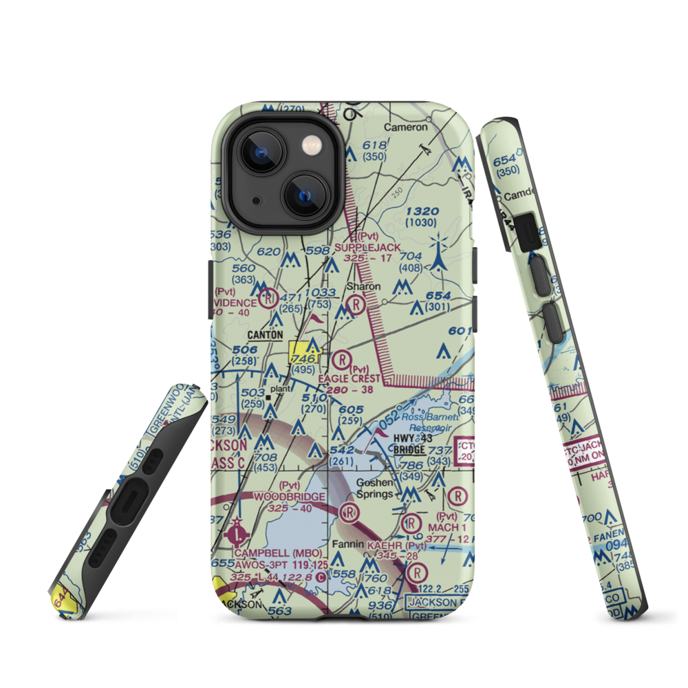 Eagle Crest Estates Airport (7MS1) VFR Sectional  Tough iPhone Case iPhone 14 model shown