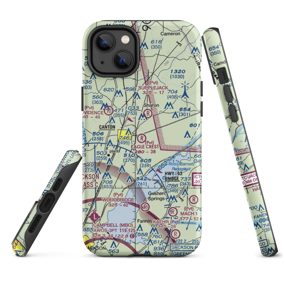 Eagle Crest Estates Airport (7MS1) VFR Sectional  Tough iPhone Case iPhone 14 Plus model shown
