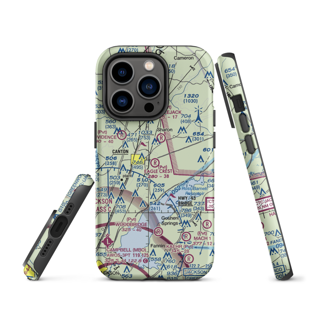 Eagle Crest Estates Airport (7MS1) VFR Sectional  Tough iPhone Case iPhone 14 Pro model shown