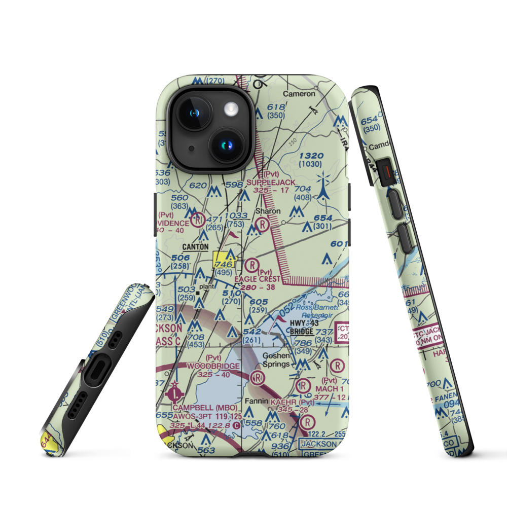 Eagle Crest Estates Airport (7MS1) VFR Sectional  Tough iPhone Case iPhone 15 model shown
