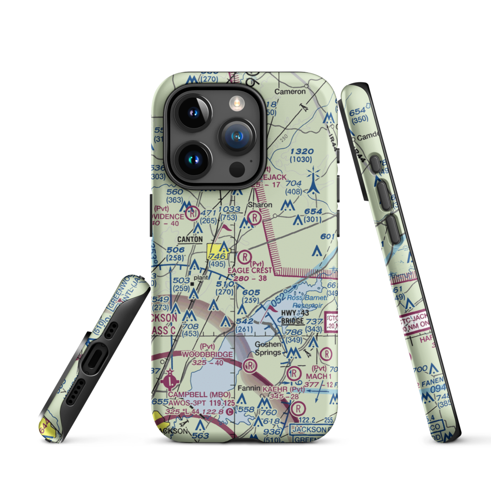 Eagle Crest Estates Airport (7MS1) VFR Sectional  Tough iPhone Case iPhone 15 Pro model shown