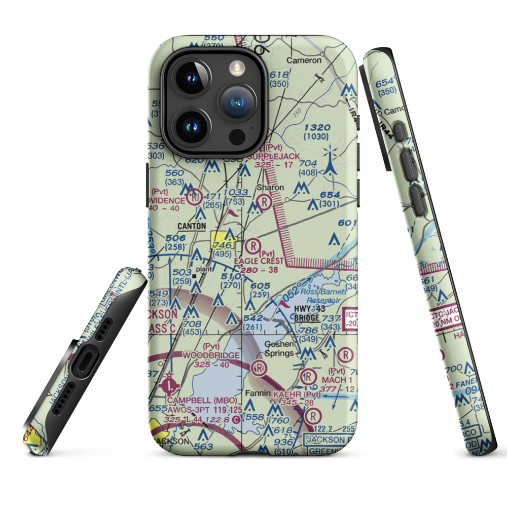 Eagle Crest Estates Airport (7MS1) VFR Sectional  Tough iPhone Case iPhone 15 Pro Max model shown