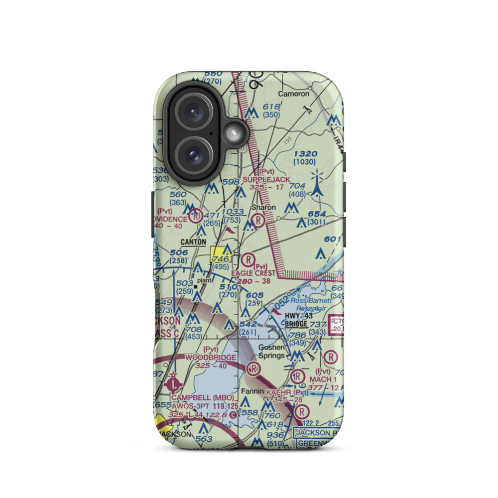 Eagle Crest Estates Airport (7MS1) VFR Sectional  Tough iPhone Case iPhone 16 model shown