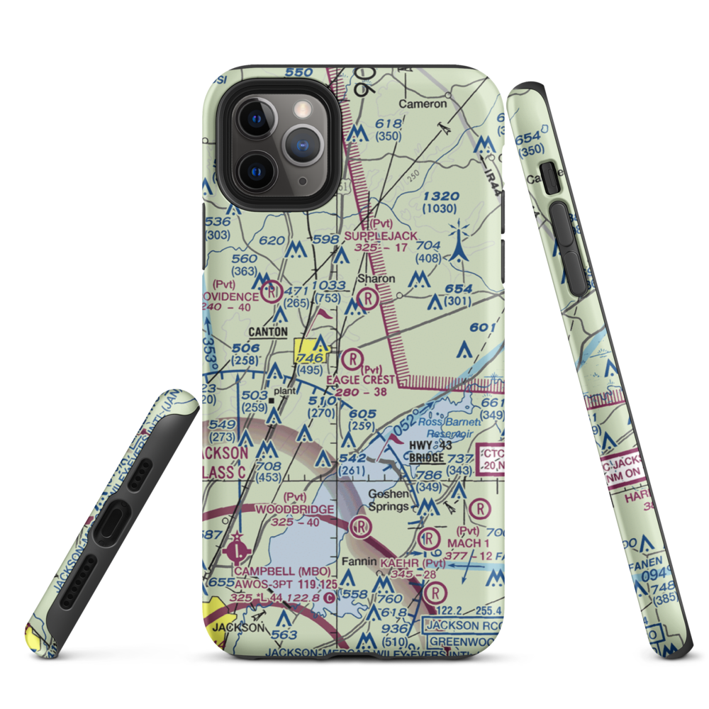 Eagle Crest Estates Airport (7MS1) VFR Sectional  Tough iPhone Case iPhone 11 Pro Max model shown