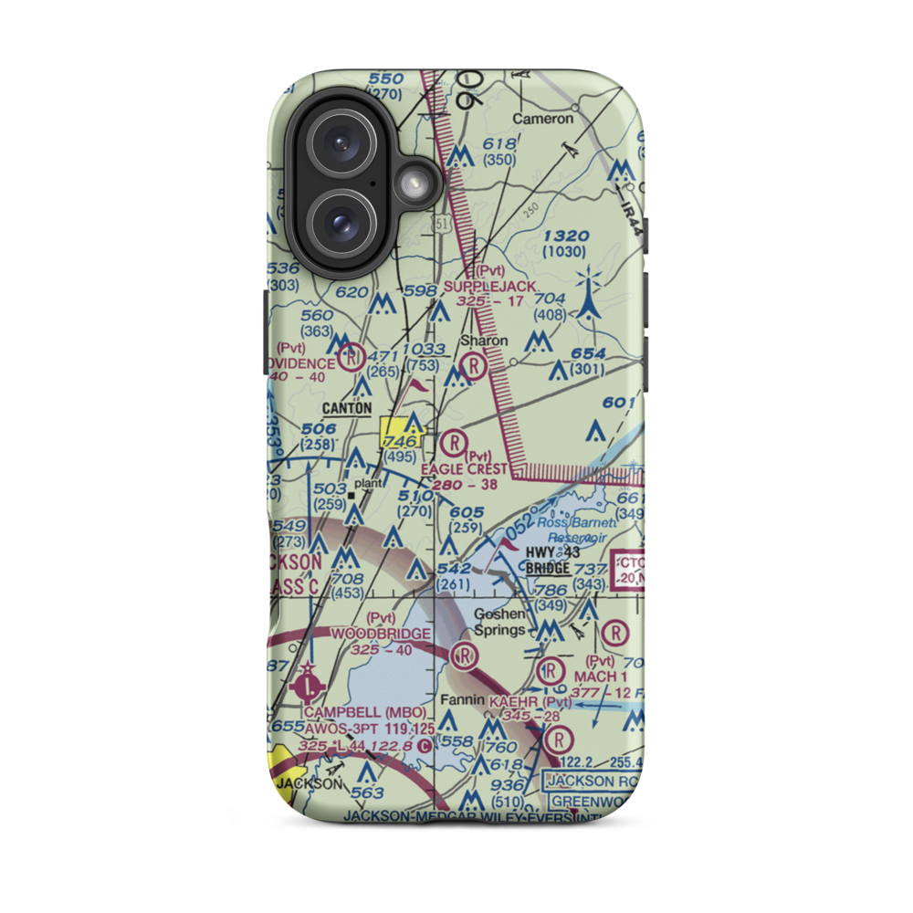 Eagle Crest Estates Airport (7MS1) VFR Sectional  Tough iPhone Case iPhone 16 Plus model shown