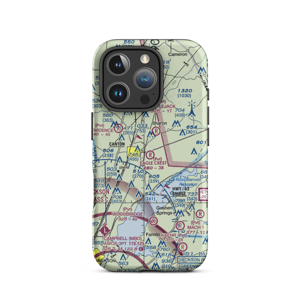 Eagle Crest Estates Airport (7MS1) VFR Sectional  Tough iPhone Case iPhone 16 Pro model shown