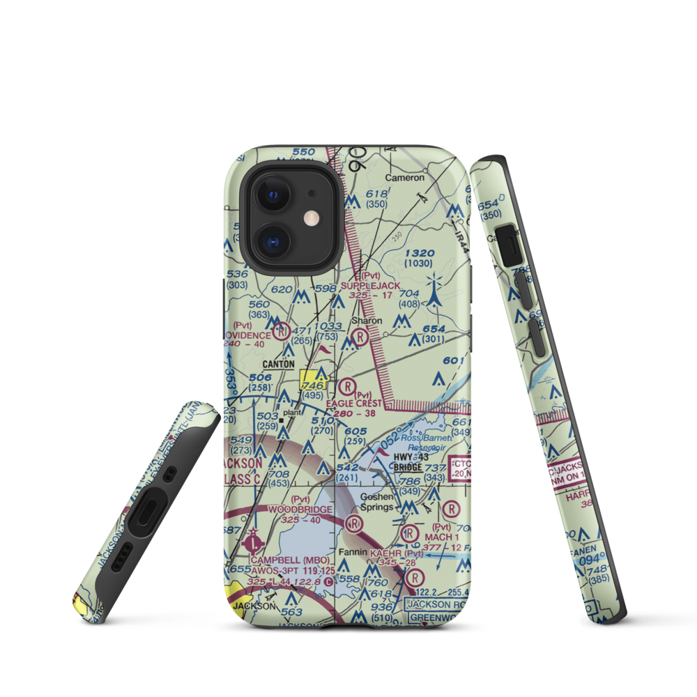 Eagle Crest Estates Airport (7MS1) VFR Sectional  Tough iPhone Case iPhone 12 mini model shown