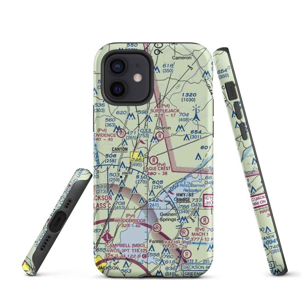 Eagle Crest Estates Airport (7MS1) VFR Sectional  Tough iPhone Case iPhone 12 model shown