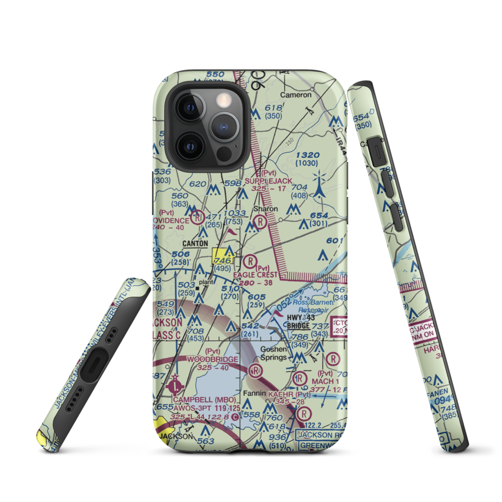 Eagle Crest Estates Airport (7MS1) VFR Sectional  Tough iPhone Case iPhone 12 Pro model shown