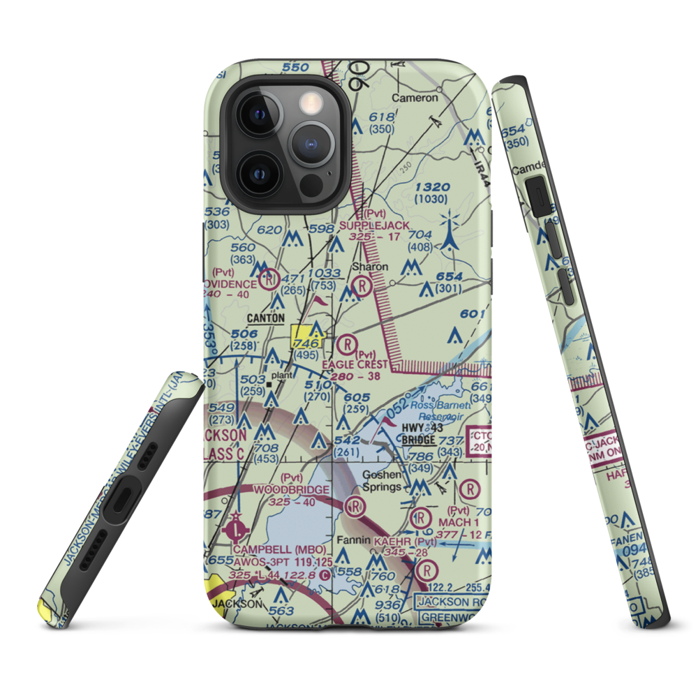 Eagle Crest Estates Airport (7MS1) VFR Sectional  Tough iPhone Case iPhone 12 Pro Max model shown