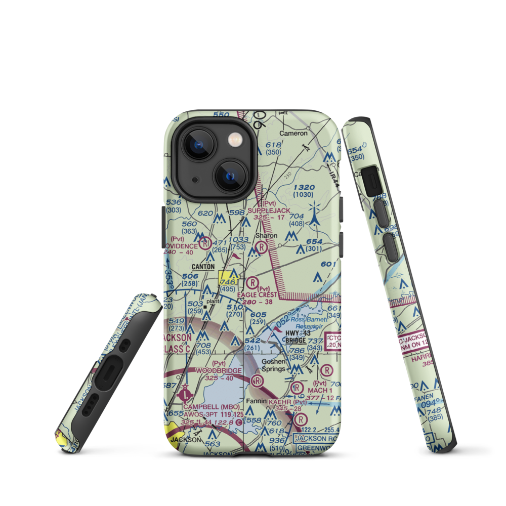 Eagle Crest Estates Airport (7MS1) VFR Sectional  Tough iPhone Case iPhone 13 mini model shown