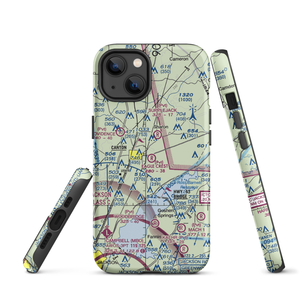 Eagle Crest Estates Airport (7MS1) VFR Sectional  Tough iPhone Case iPhone 13 model shown