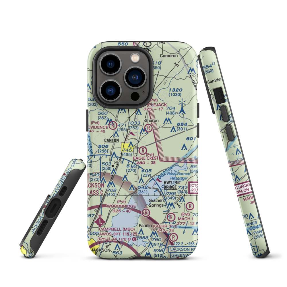 Eagle Crest Estates Airport (7MS1) VFR Sectional  Tough iPhone Case iPhone 13 Pro model shown