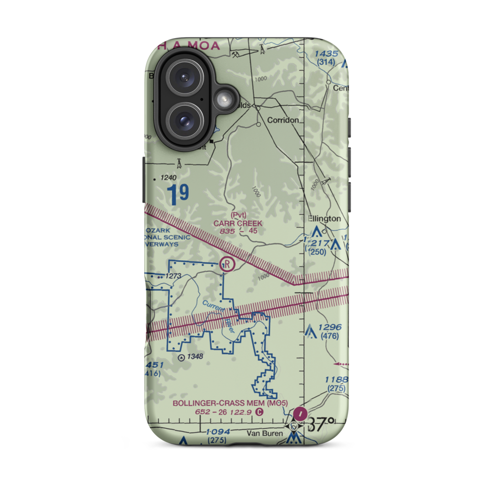 Eagle Field (0MU0) VFR Sectional  Tough iPhone Case iPhone 16 Plus model shown