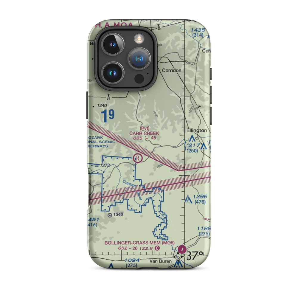 Eagle Field (0MU0) VFR Sectional  Tough iPhone Case iPhone 16 Pro Max model shown