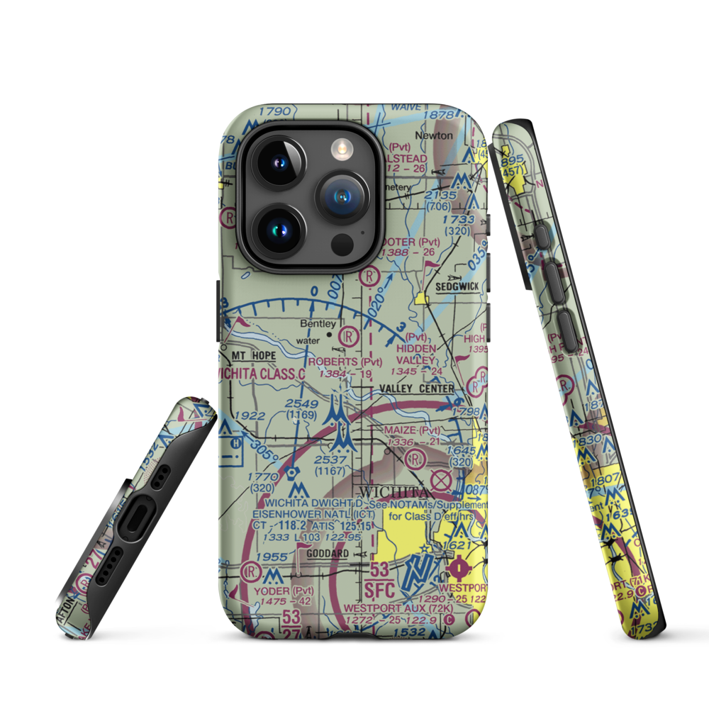 Eagle Field (7KS9) VFR Sectional  Tough iPhone Case iPhone 15 Pro model shown