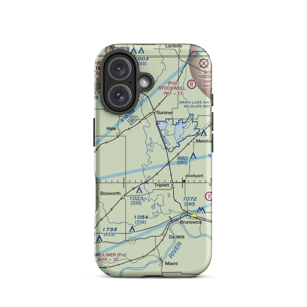 Eagle Lodge Airport (9MO9) VFR Sectional  Tough iPhone Case iPhone 16 model shown