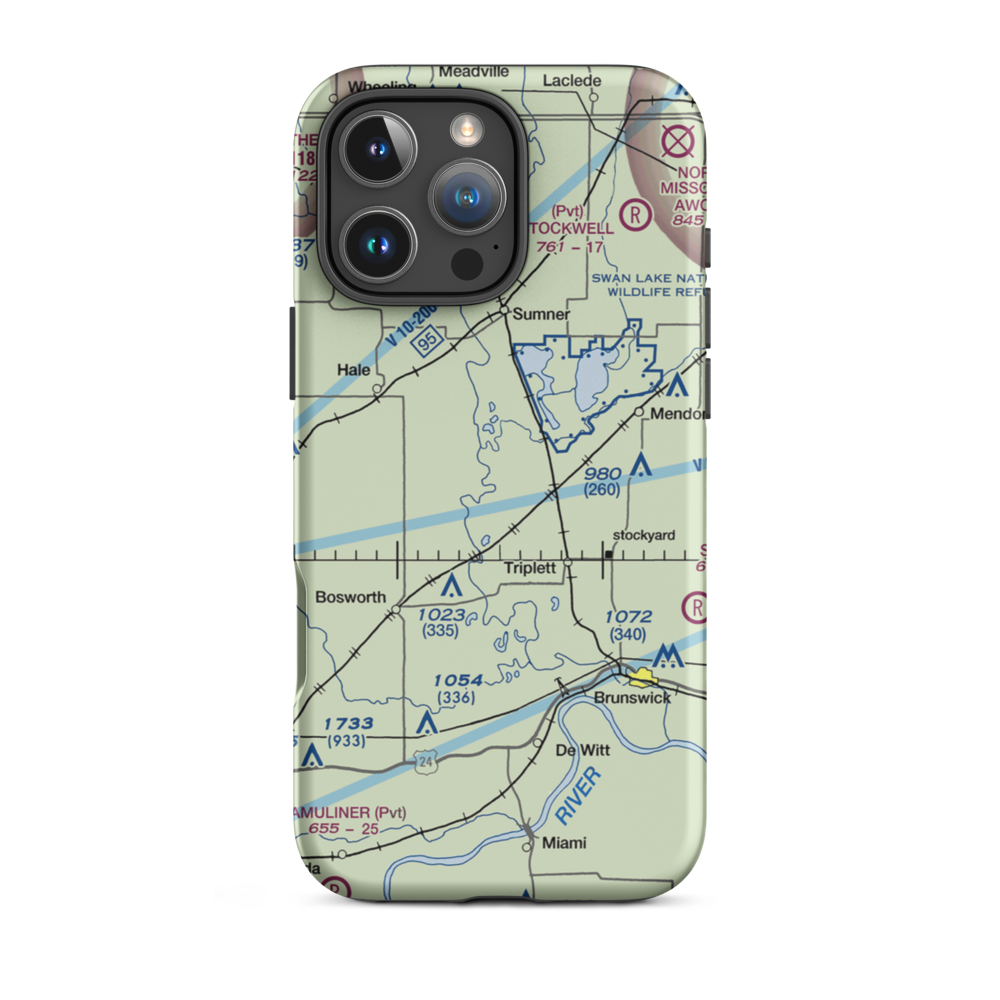 Eagle Lodge Airport (9MO9) VFR Sectional  Tough iPhone Case iPhone 16 Pro Max model shown