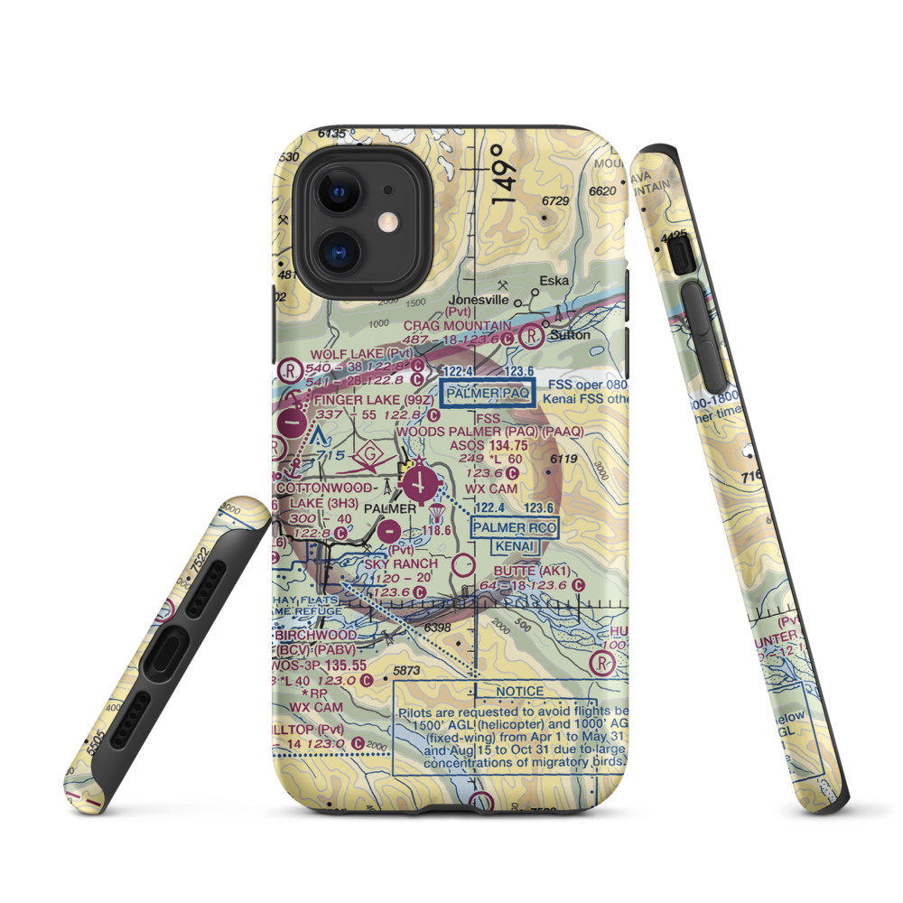 Eagle Nest Airport (AK88) VFR Sectional  Tough iPhone Case iPhone 11 model shown