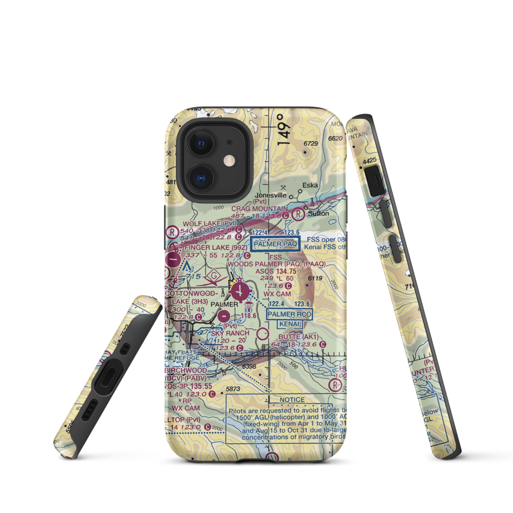 Eagle Nest Airport (AK88) VFR Sectional  Tough iPhone Case iPhone 12 mini model shown