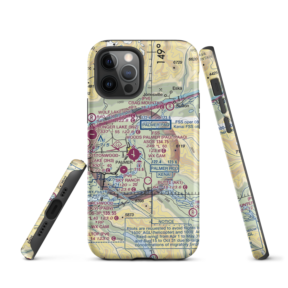 Eagle Nest Airport (AK88) VFR Sectional  Tough iPhone Case iPhone 12 Pro model shown