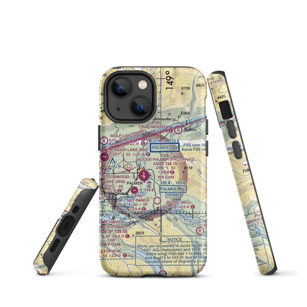 Eagle Nest Airport (AK88) VFR Sectional  Tough iPhone Case iPhone 13 mini model shown