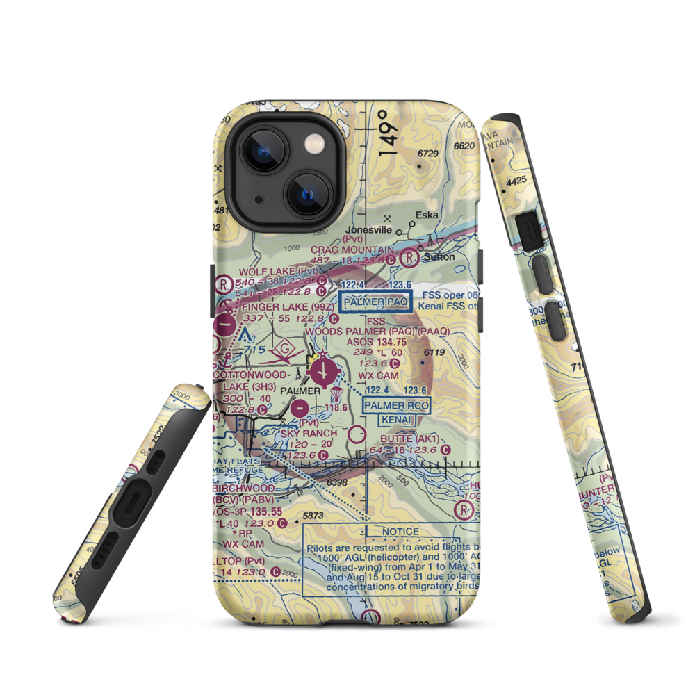 Eagle Nest Airport (AK88) VFR Sectional  Tough iPhone Case iPhone 13 model shown