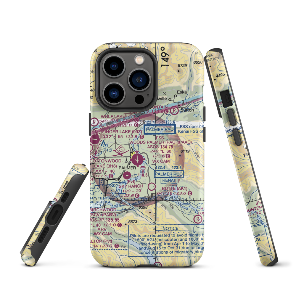 Eagle Nest Airport (AK88) VFR Sectional  Tough iPhone Case iPhone 13 Pro model shown