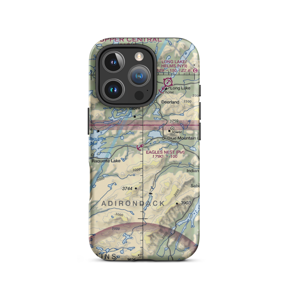 Eagle Nest Seaplane Base (NY61) VFR Sectional  Tough iPhone Case iPhone 16 Pro model shown