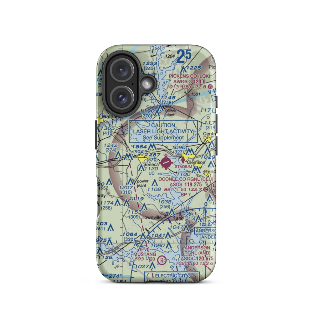 Eagle Ridge Airport (SC24) VFR Sectional  Tough iPhone Case iPhone 16 model shown