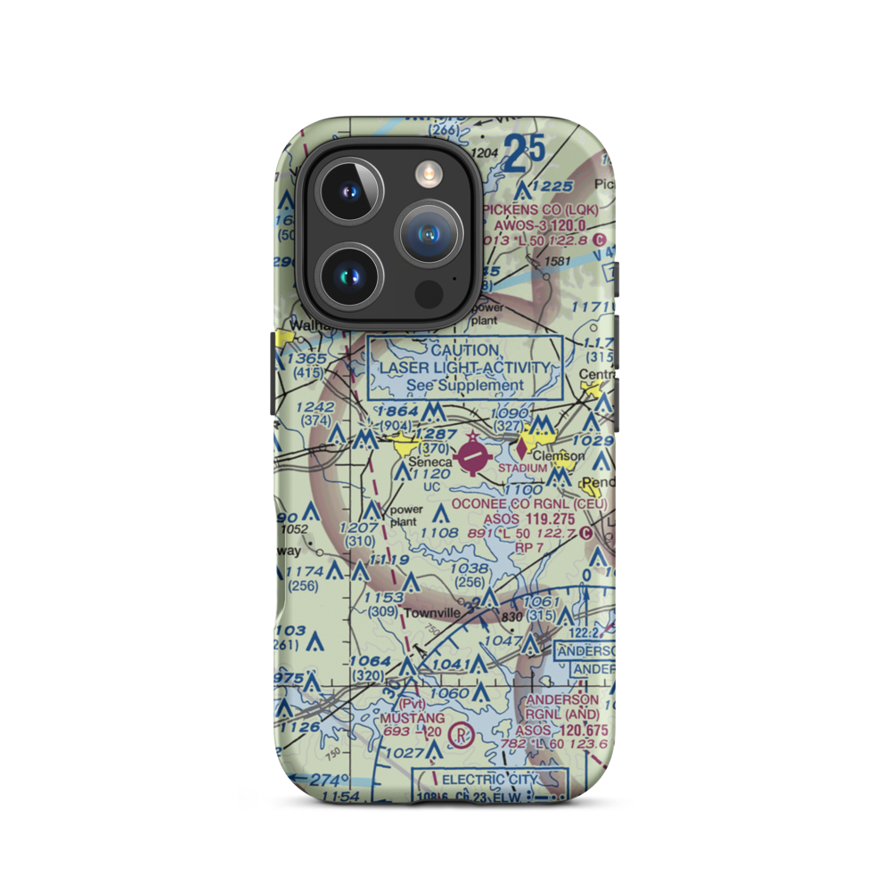 Eagle Ridge Airport (SC24) VFR Sectional  Tough iPhone Case iPhone 16 Pro model shown