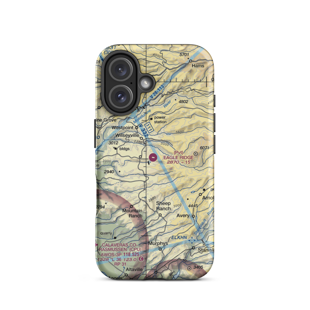 Eagle Ridge Ranch Airport (6CA6) VFR Sectional  Tough iPhone Case iPhone 16 model shown
