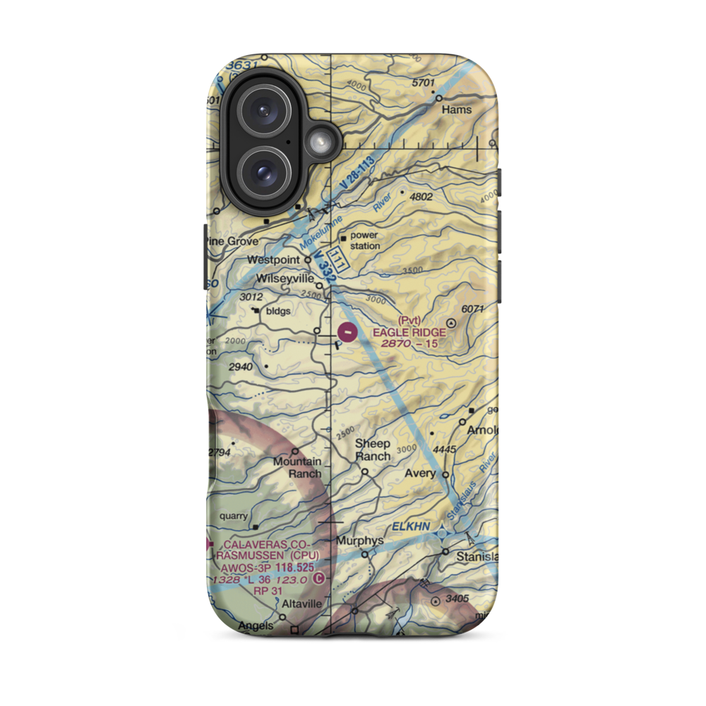 Eagle Ridge Ranch Airport (6CA6) VFR Sectional  Tough iPhone Case iPhone 16 Plus model shown