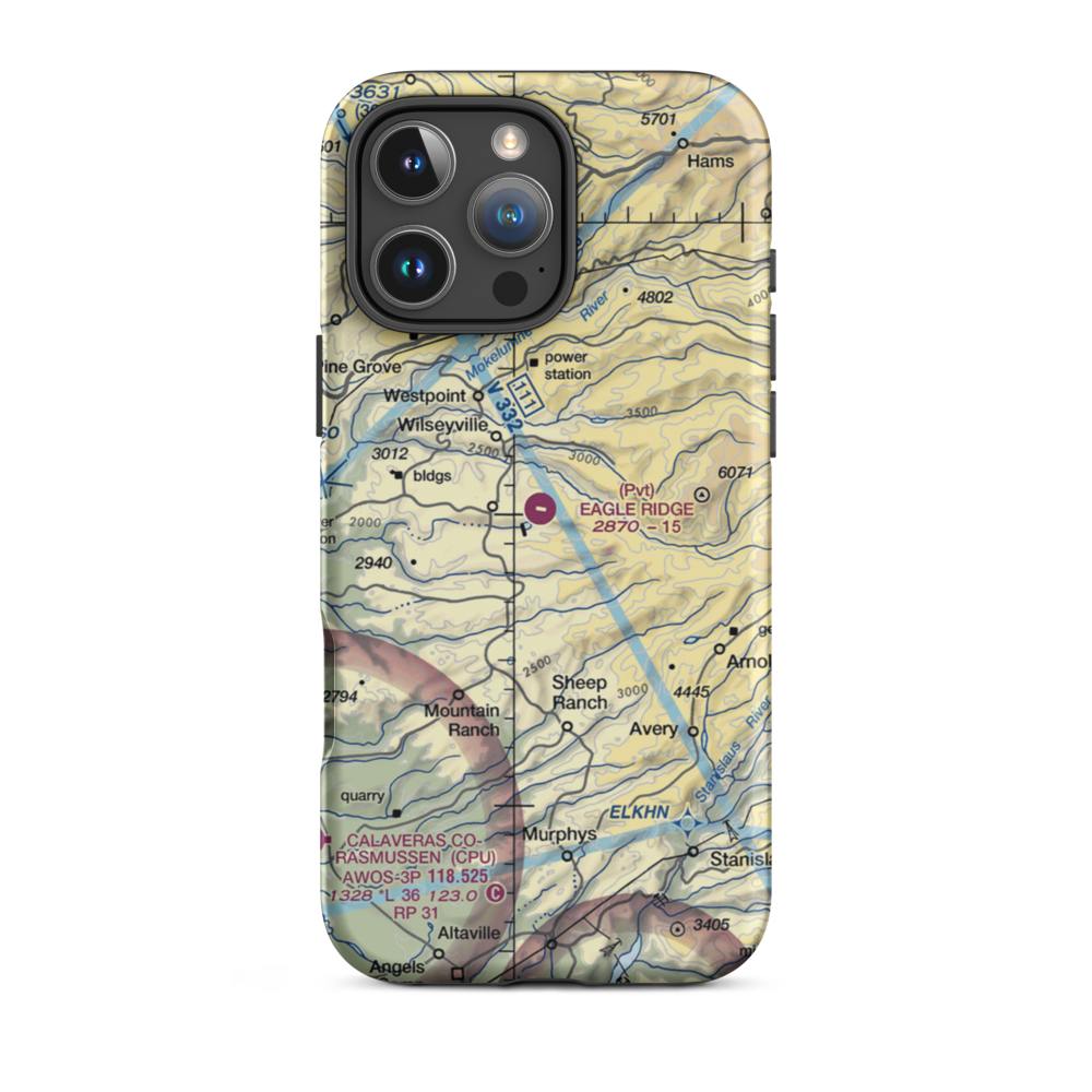 Eagle Ridge Ranch Airport (6CA6) VFR Sectional  Tough iPhone Case iPhone 16 Pro Max model shown