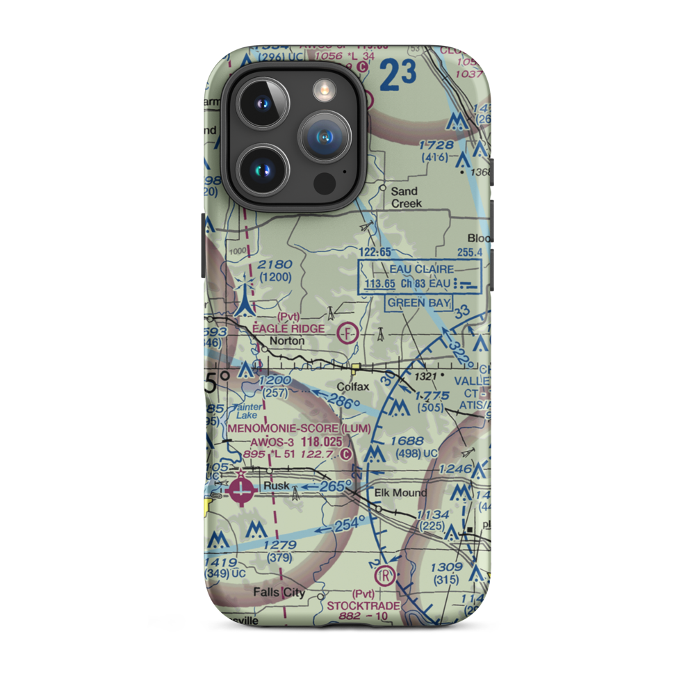 Eagle Ridge Ultralightport (43WI) VFR Sectional  Tough iPhone Case iPhone 16 Pro Max model shown