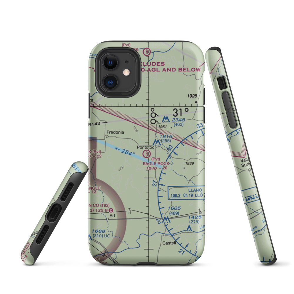 Eagle Rock Ranch Airport (3XA7) VFR Sectional  Tough iPhone Case iPhone 11 model shown