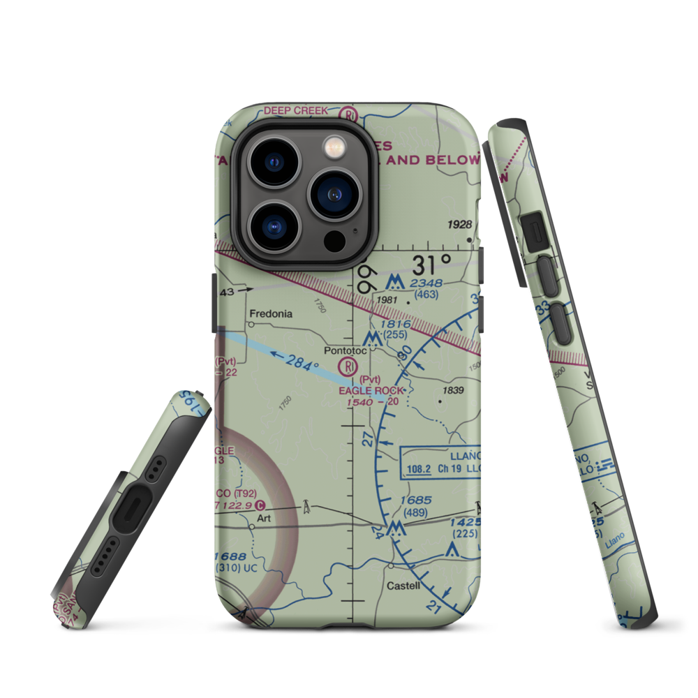 Eagle Rock Ranch Airport (3XA7) VFR Sectional  Tough iPhone Case iPhone 14 Pro model shown