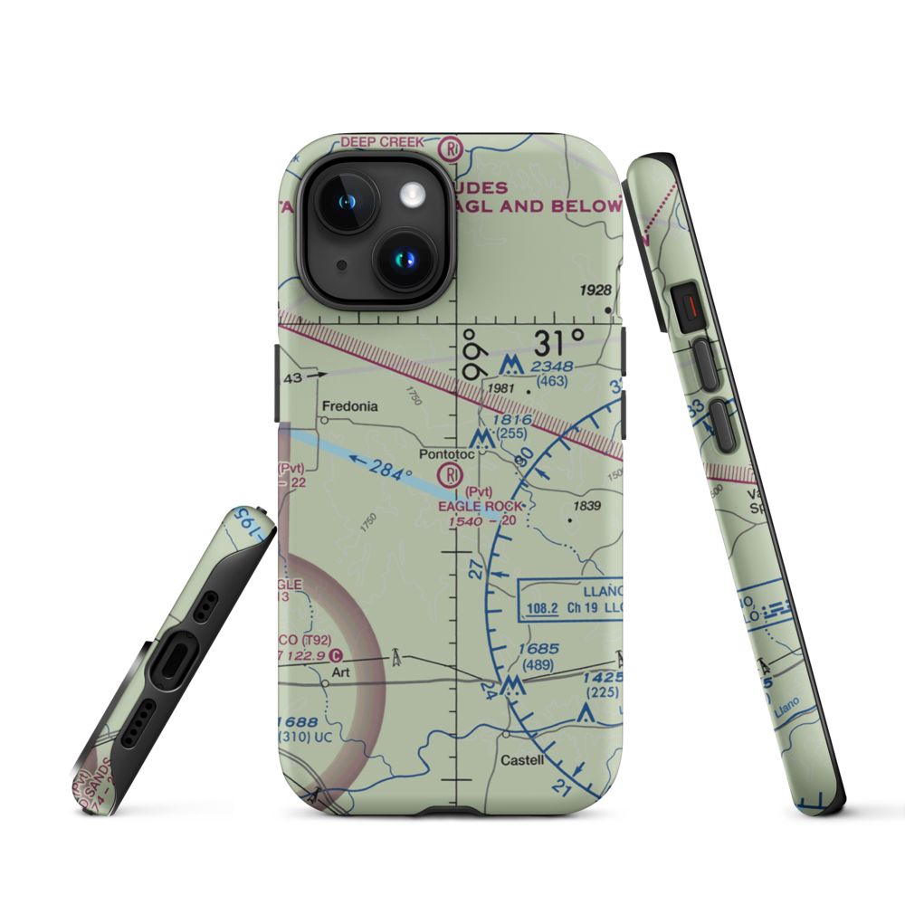 Eagle Rock Ranch Airport (3XA7) VFR Sectional  Tough iPhone Case iPhone 15 model shown