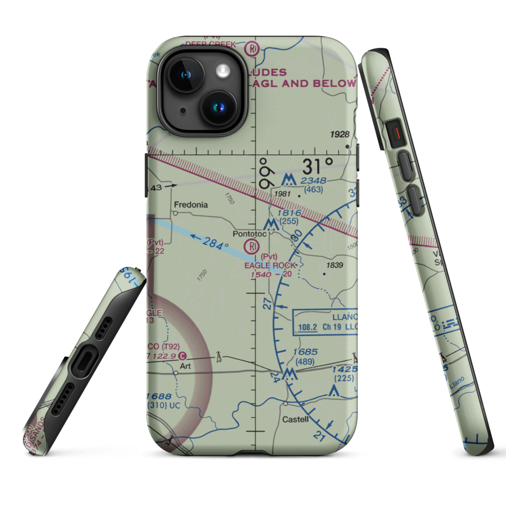 Eagle Rock Ranch Airport (3XA7) VFR Sectional  Tough iPhone Case iPhone 15 Plus model shown