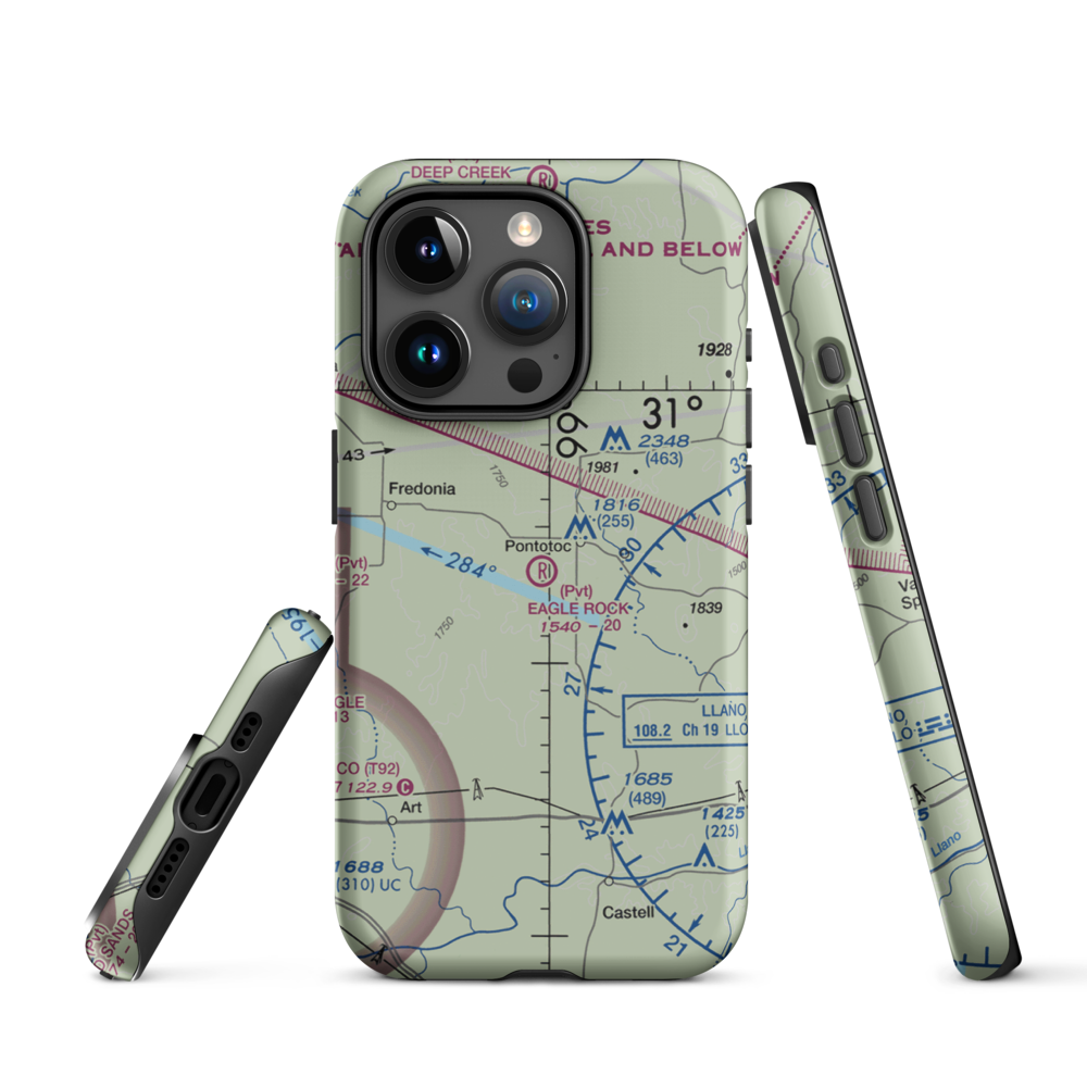 Eagle Rock Ranch Airport (3XA7) VFR Sectional  Tough iPhone Case iPhone 15 Pro model shown