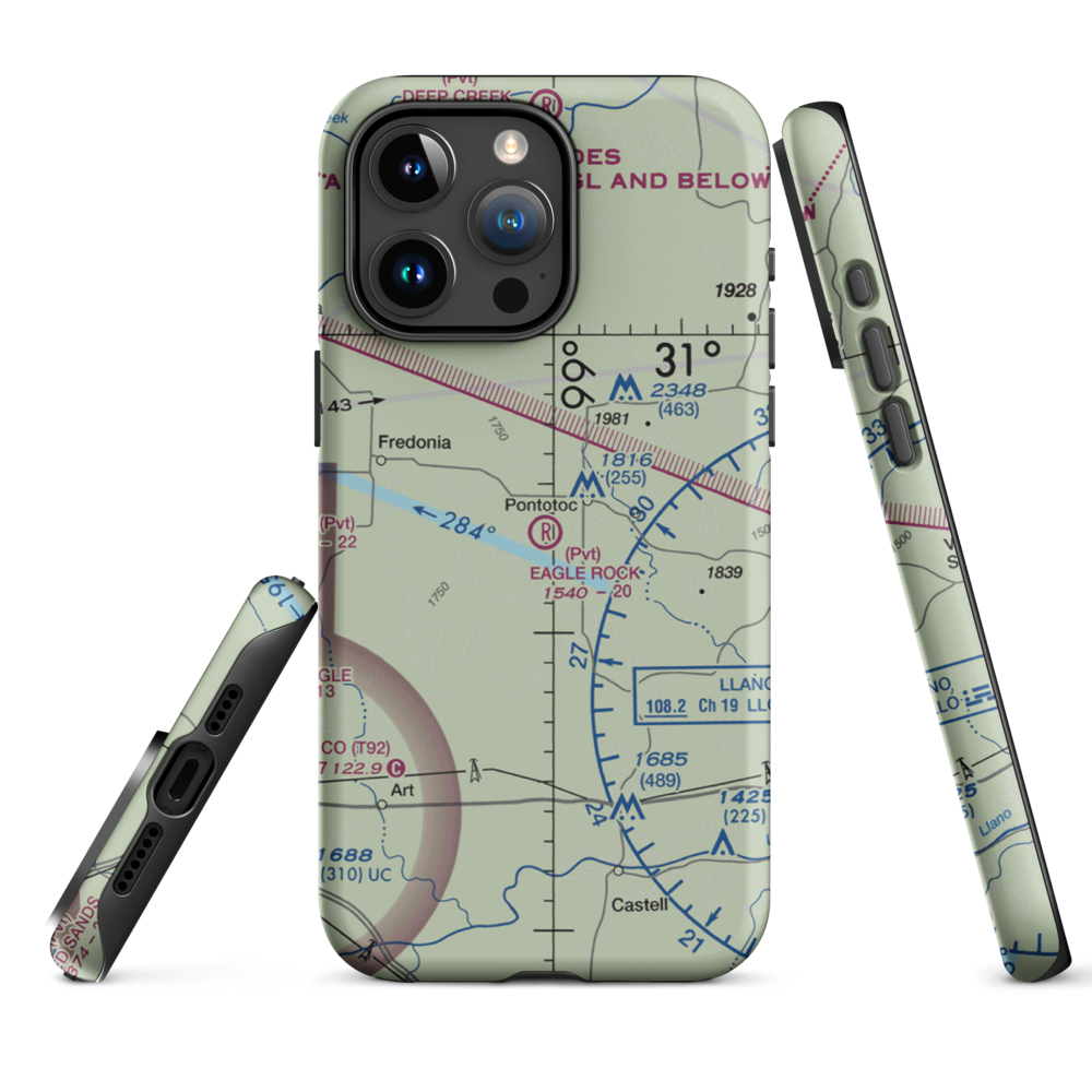 Eagle Rock Ranch Airport (3XA7) VFR Sectional  Tough iPhone Case iPhone 15 Pro Max model shown
