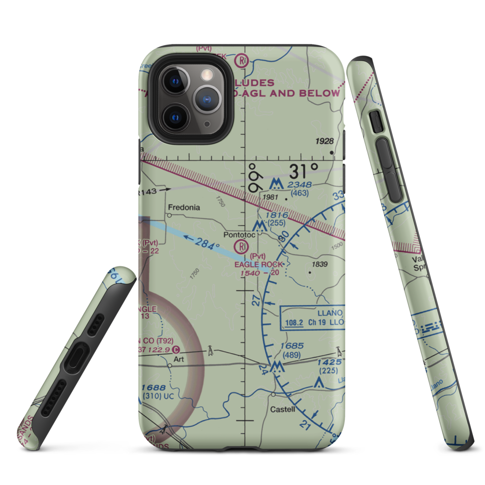 Eagle Rock Ranch Airport (3XA7) VFR Sectional  Tough iPhone Case iPhone 11 Pro Max model shown
