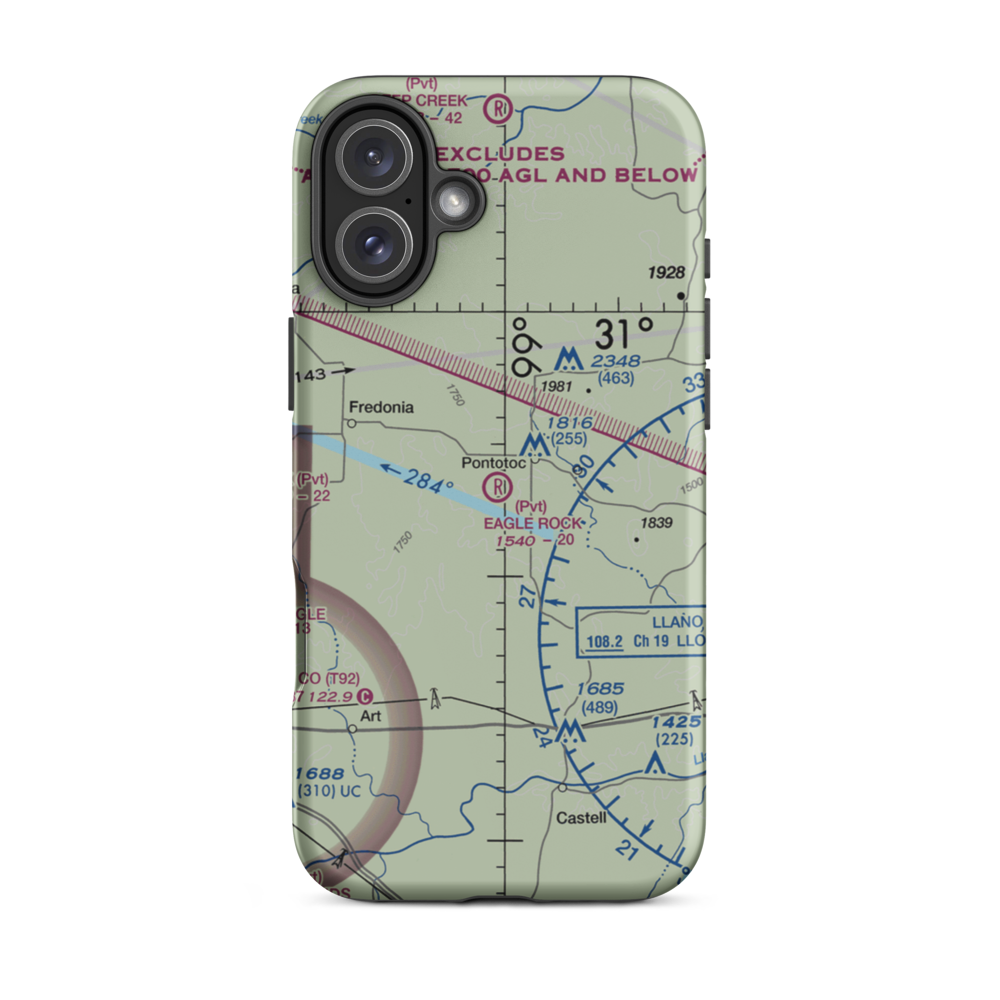 Eagle Rock Ranch Airport (3XA7) VFR Sectional  Tough iPhone Case iPhone 16 Plus model shown