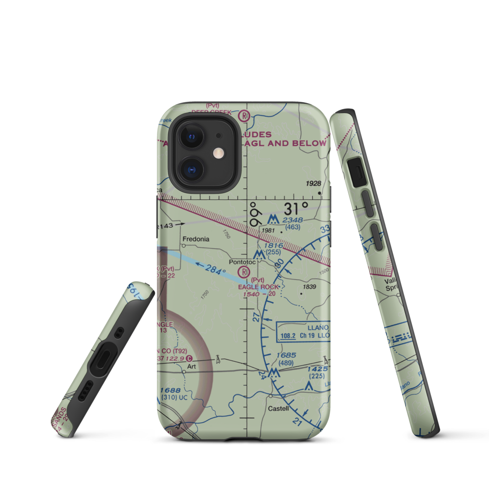 Eagle Rock Ranch Airport (3XA7) VFR Sectional  Tough iPhone Case iPhone 12 mini model shown