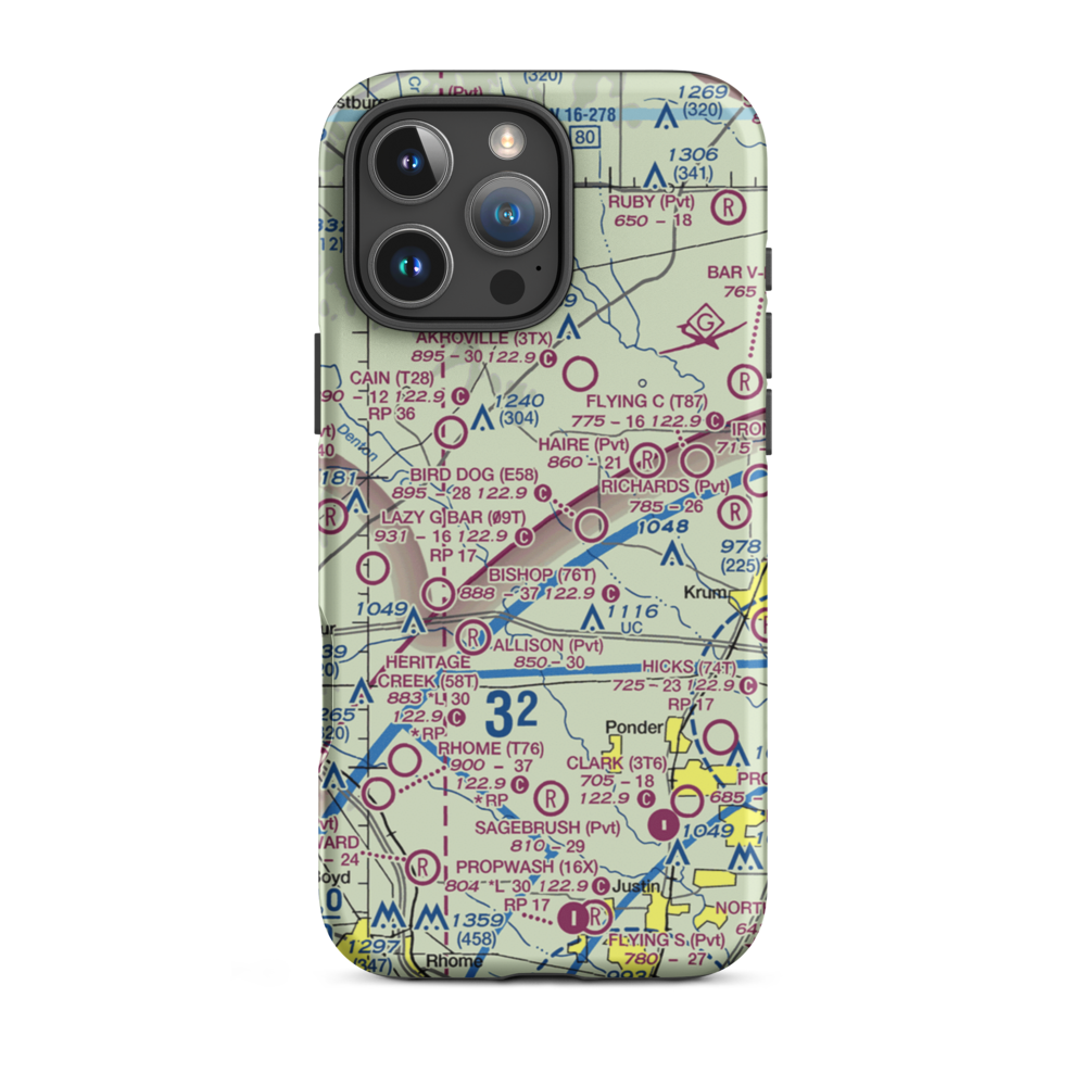Eagle's Landing Airport (2TX8) VFR Sectional  Tough iPhone Case iPhone 16 Pro Max model shown