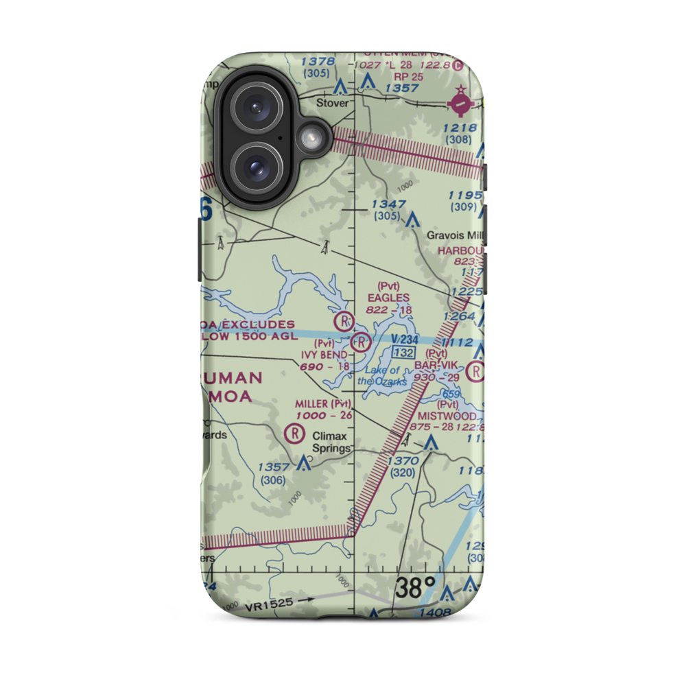 Eagle's Landing Airport (MU11) VFR Sectional  Tough iPhone Case iPhone 16 Plus model shown