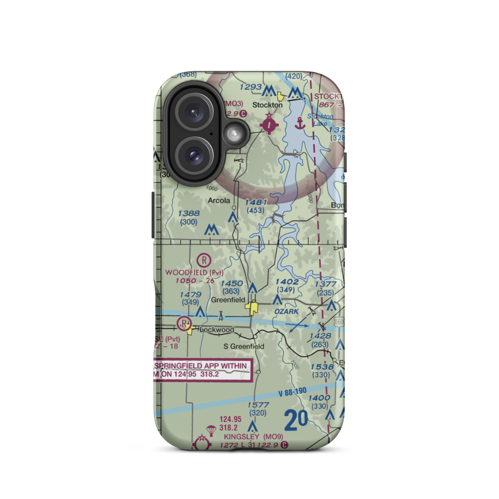 Eagle's Point & Red Barn Village Airpark (1MO9) VFR Sectional  Tough iPhone Case iPhone 16 model shown