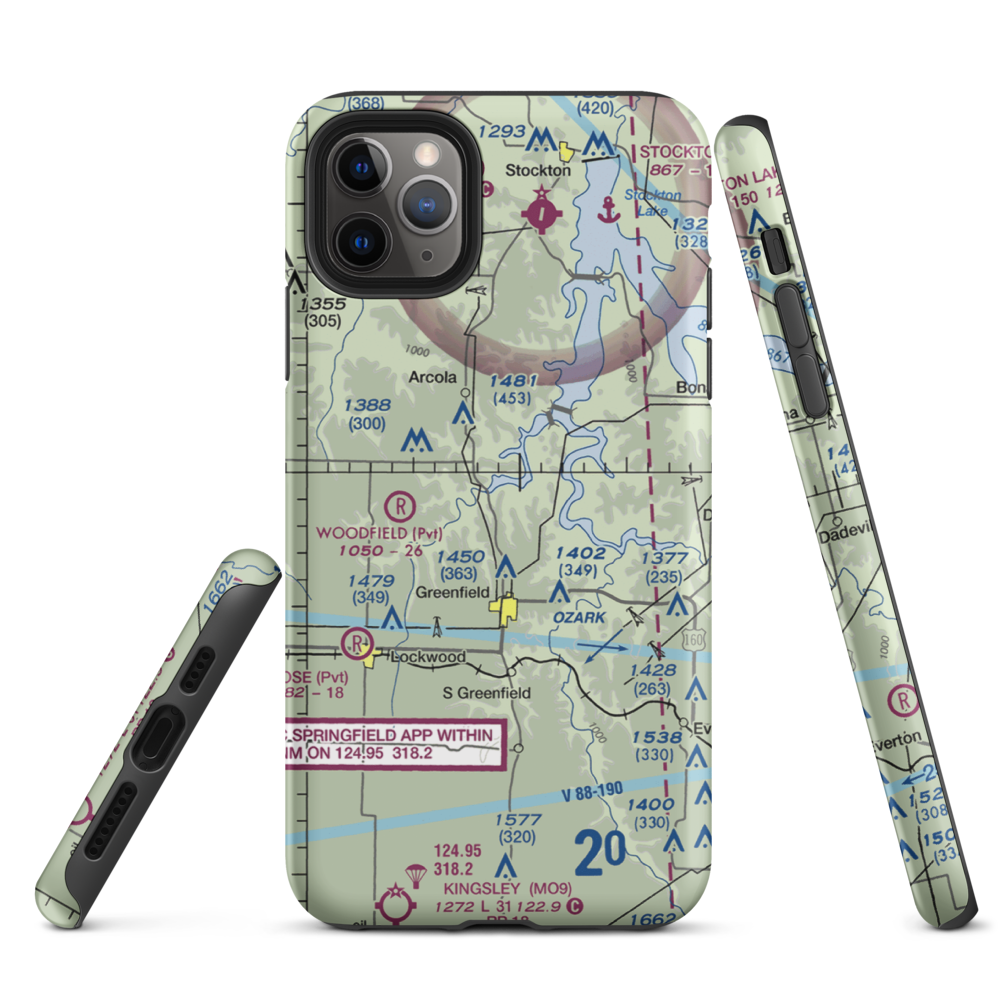 Eagle's Point & Red Barn Village Airpark (1MO9) VFR Sectional  Tough iPhone Case iPhone 11 Pro Max model shown